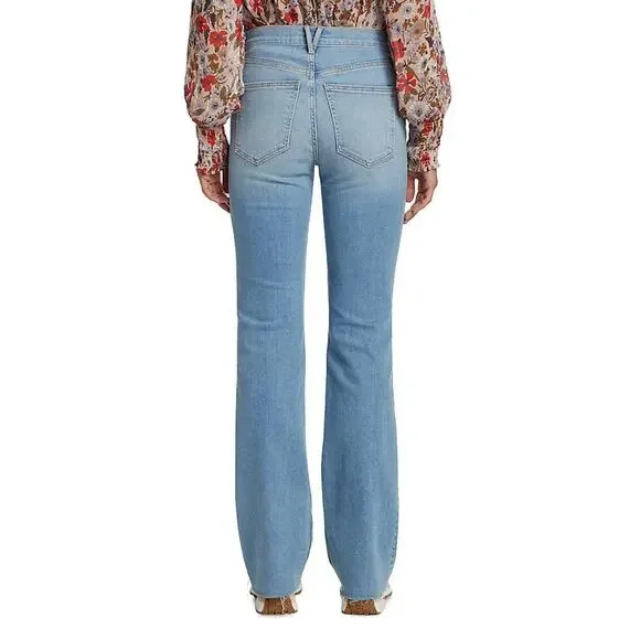 Veronica Beard Cameron Stretch-Cotton Boot-Cut Raw Hem High RiseJeans Nova31